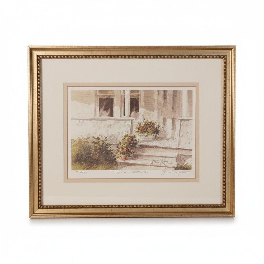 Barry R Jeter Porch of Flowers Print 41 of 600 Framed